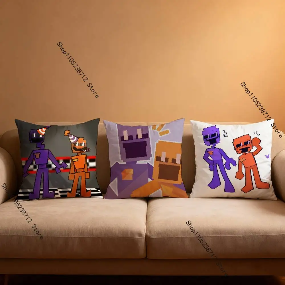 R-Rainbows Game F-Friends Dave Dsaf  Pillow Case Anti-dustmite Pillowcase Invisible zipper silky short plush Sofa cushion cover
