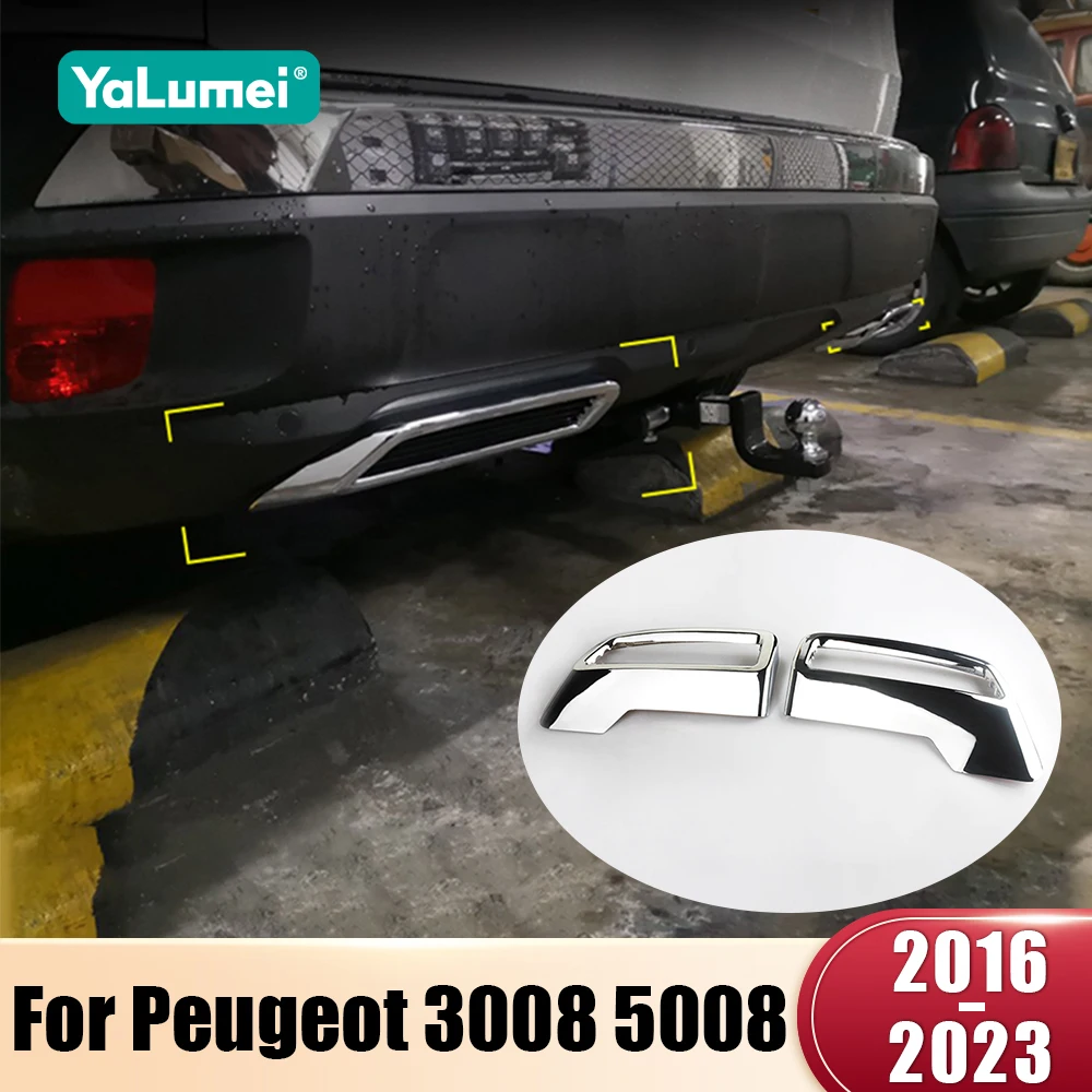 Für Peugeot 3008 5008 GT 2017 2018 2019 2020 2021 2022 2023 Hybrid-Auto Heck-Auspuff-Endrohr-Abdeckung Zubehör