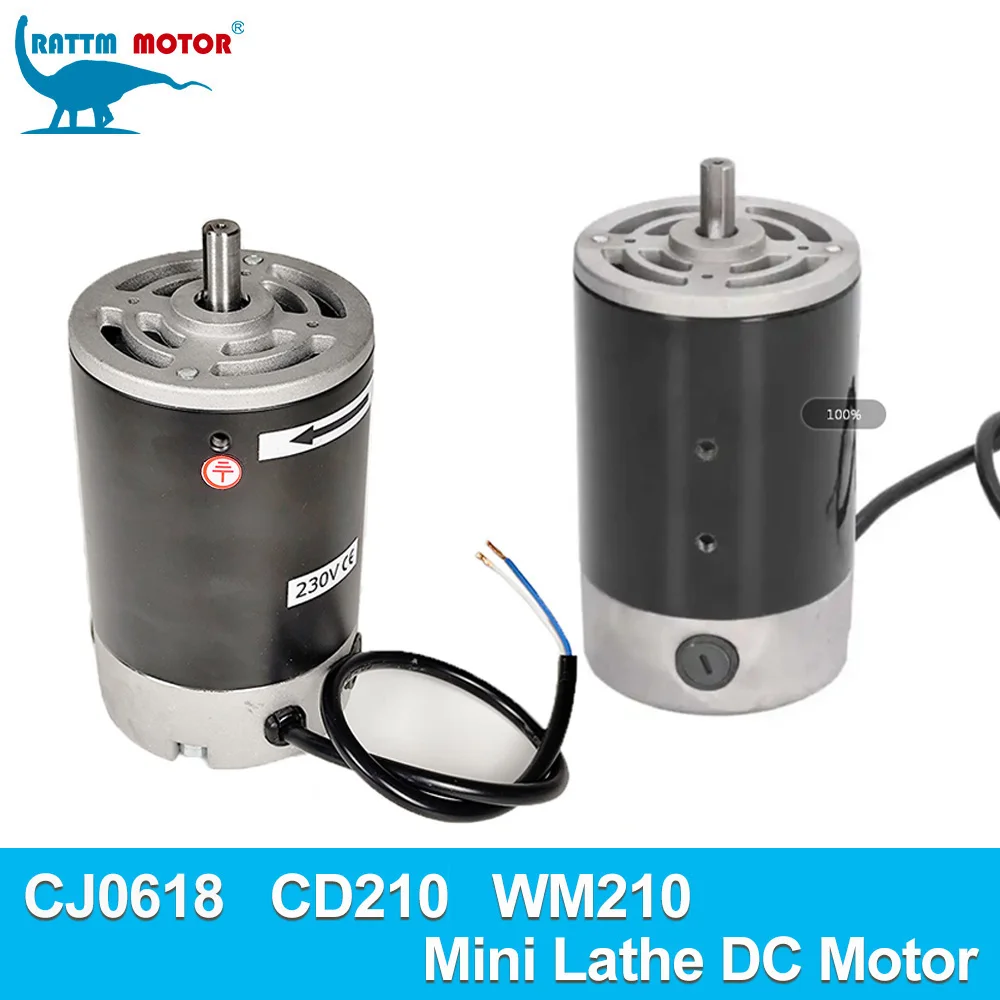 

RATTM Mini Lathe Motor 550W 750W DC Brush Motor 110V 220V for CJ-0618 CD/WM210 Wood Milling Lathe Machine Accessories Parts