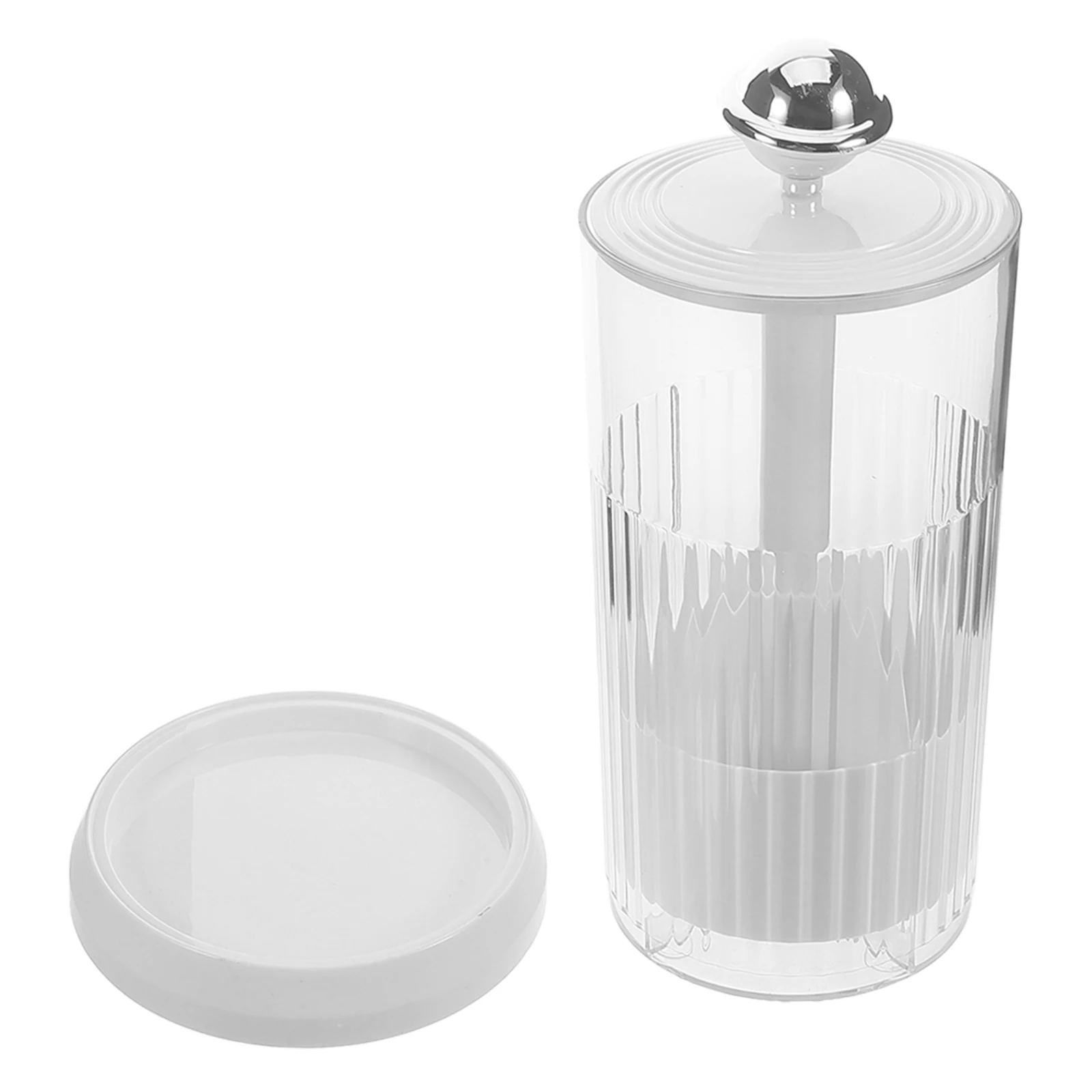

Makeup Brush Holder Storage Box Cute Container Organizer White Counter Rotating Elevating Design Large Capacity Plastic