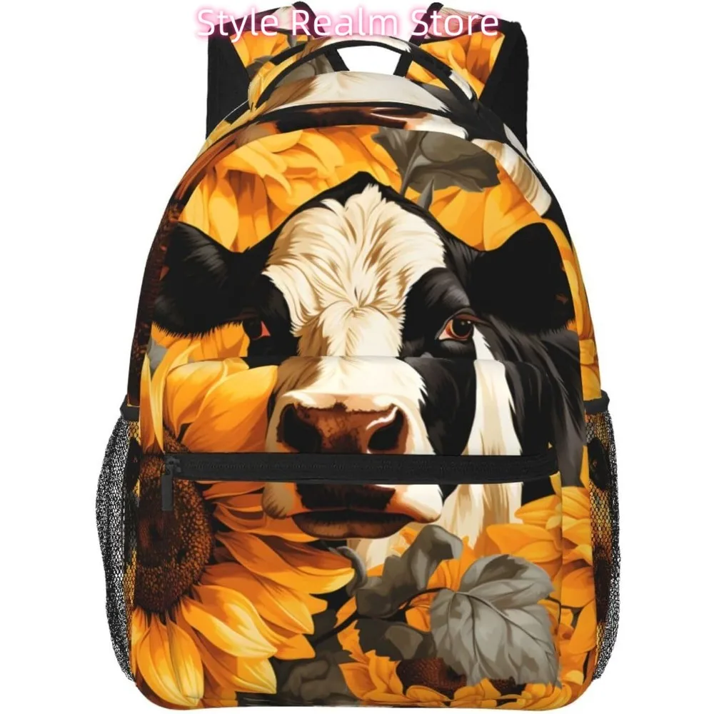 

Sunflower Cow Lightweight Laptop Backpack Lightweight Multipurpose Travel Casual Daypack Unisex College Backapcks for Men Women