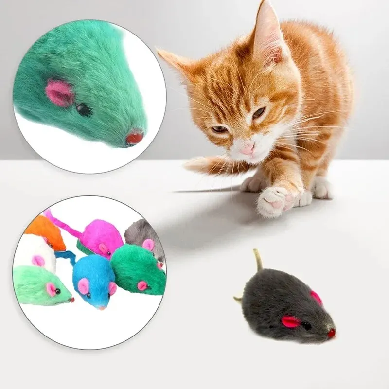 Cat Mouse Toys Rattle Mouse Cat Toy Assorted Interactive Cat Toys for Indoor Kitten Cats Catch Play Mouse Toy Sound Mouse