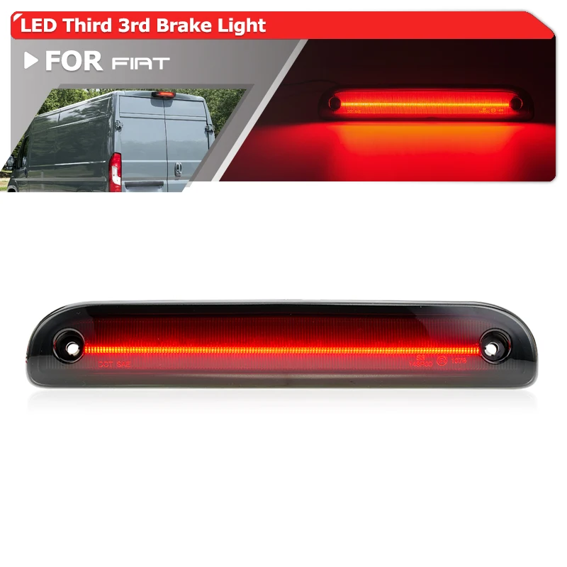 Smoked LED 3rd Brake Light For 2006-2023 Fiat Ducato Peugeot Boxer Citroen Jumper 2021-2023 Opel Movano C Third Tail Stop Kit