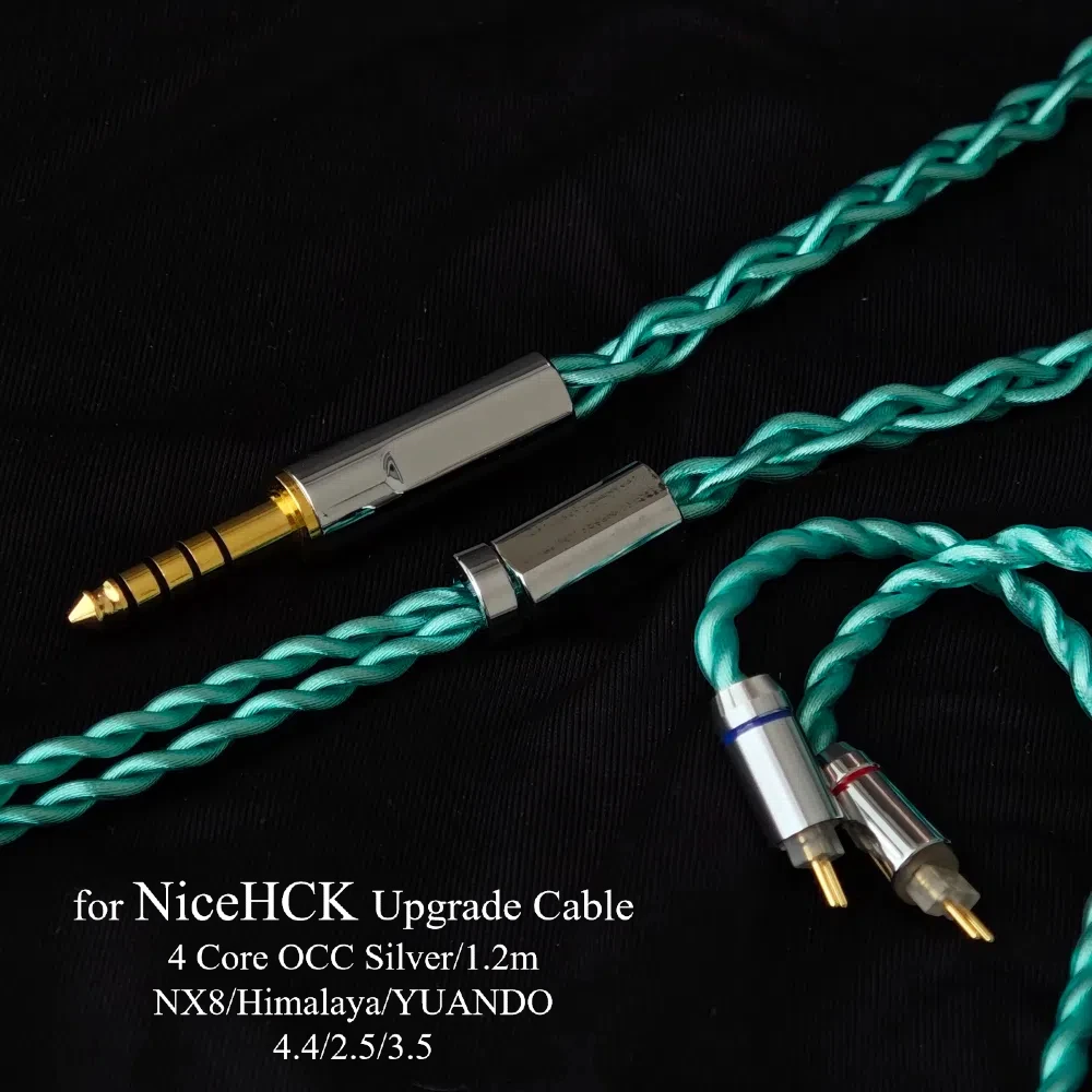 для модернизированного коаксиального кабеля для наушников NiceHCK NX8 Himalaya, сбалансированный 4,4 мм, медь OCC высокой чистоты, аудиопровод Hi-Fi