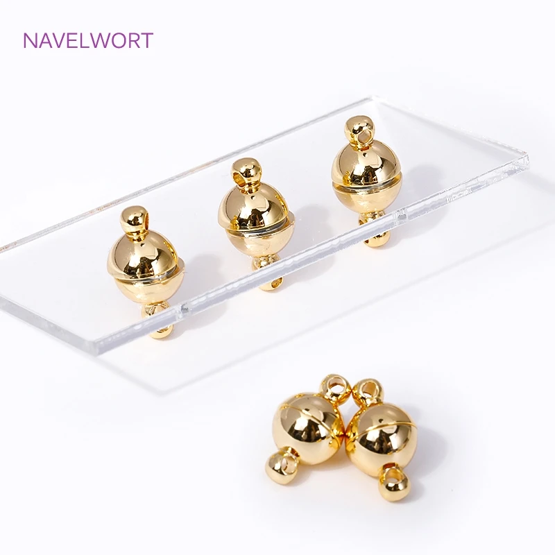 18K Gold Plated Brass Magnet End Clasp Connectors Metal Magnet Clasp Charms For Jewelry Making DIY Bracelet Necklace Accessories