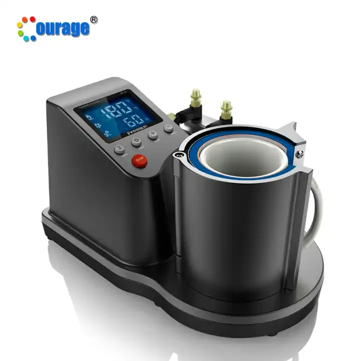 Courage Hot Selling DIY Automatic Sublimation 11oz Pneumatic Ceramic Mug Cup Heat Press Printer Making Machine For Printing