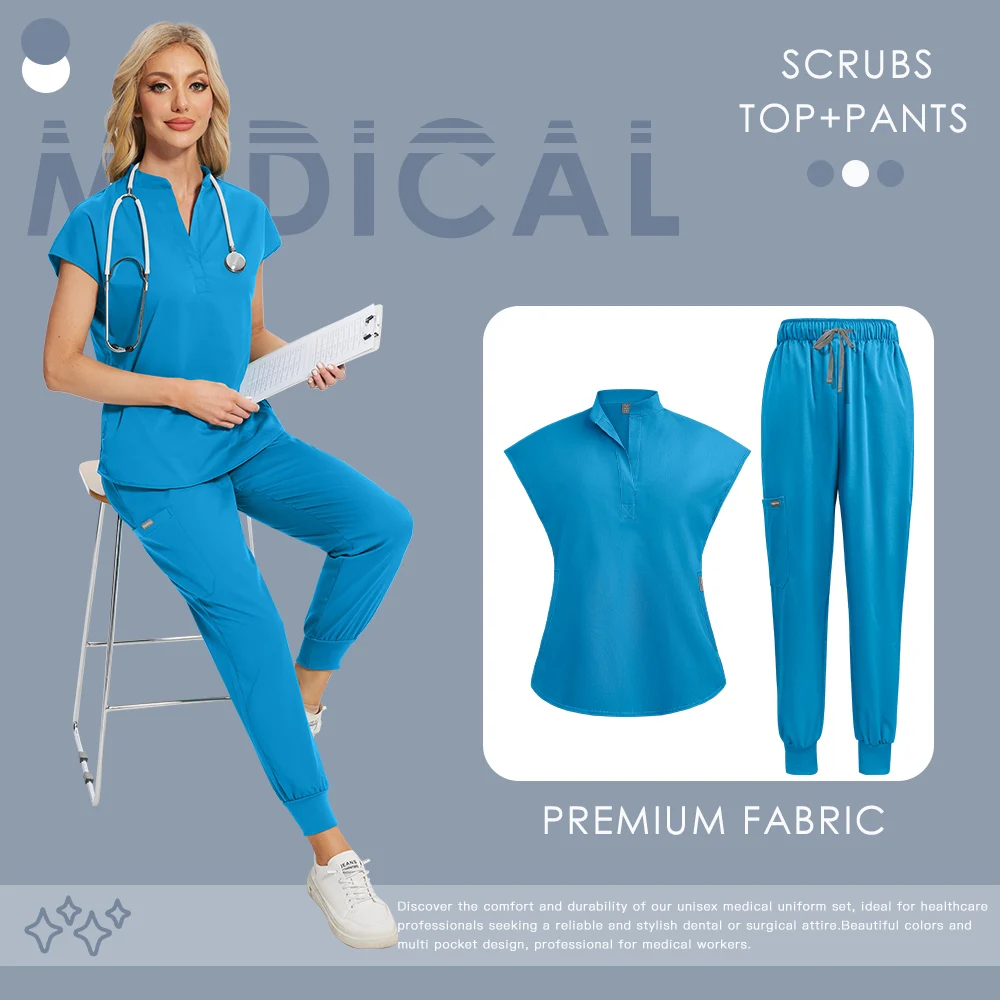 ملابس عمل قصيرة الأكمام زي طبيب المستشفى بدلة سبا للنساء ملابس جراحية طبية مجموعة فرك عيادة الأسنان ملحقات الممرضات #6