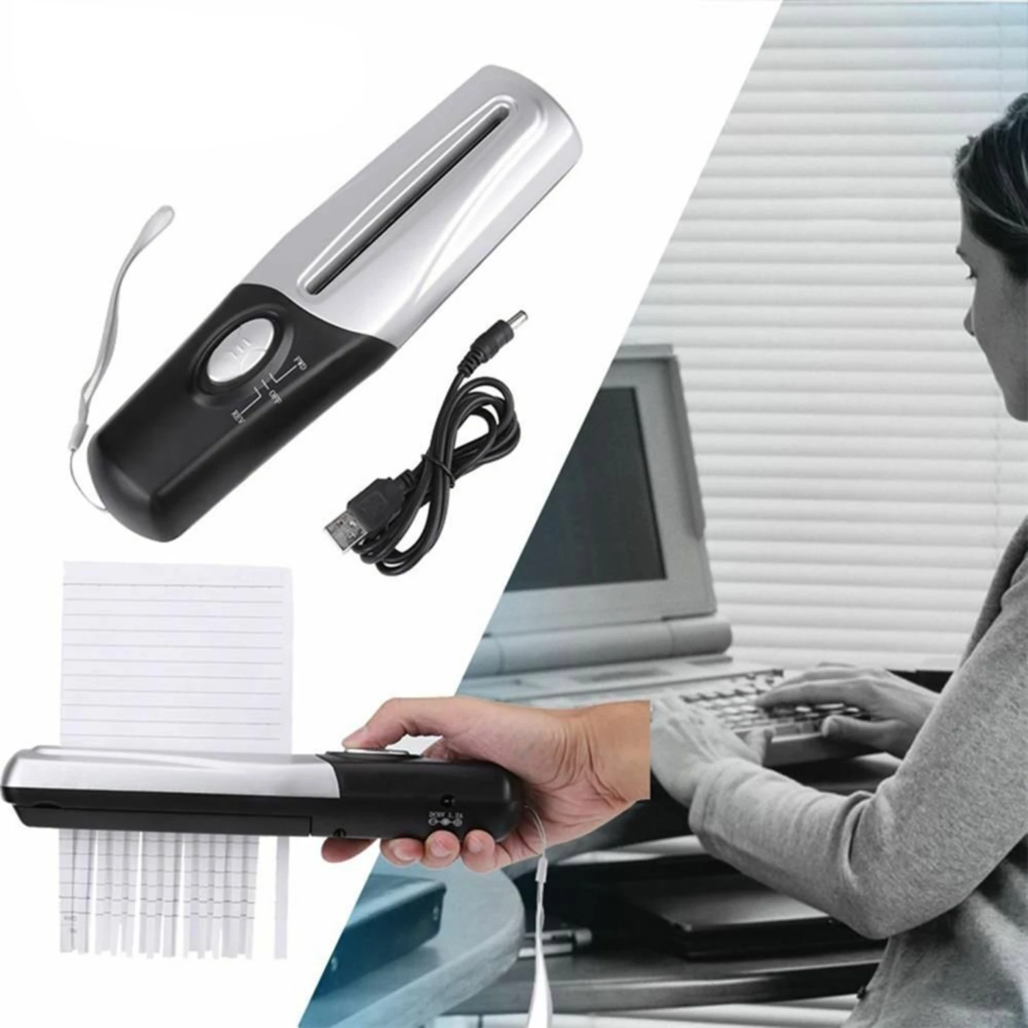 USB Powered Paper Shredder for Office & Home