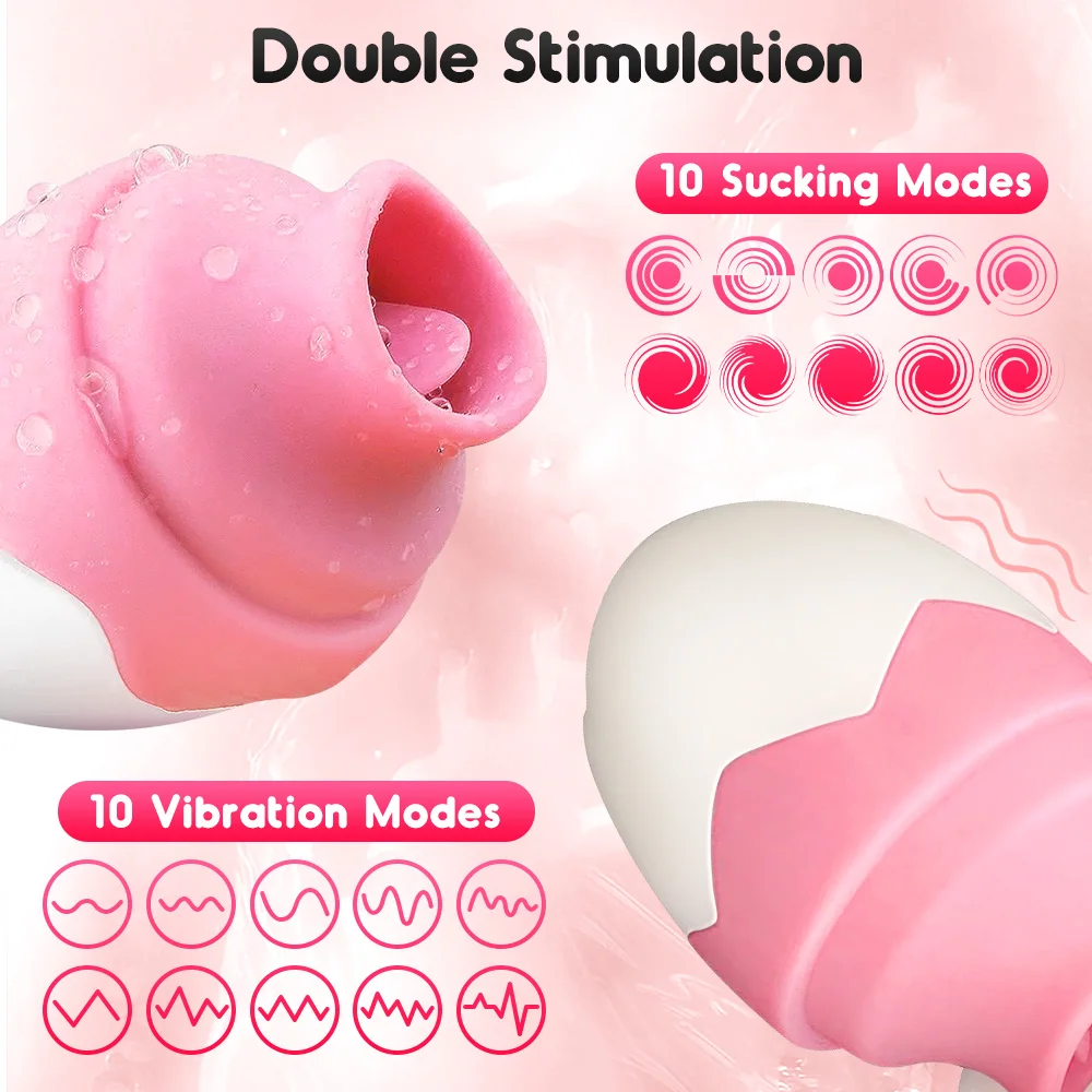 Tongue Licking Vibrator for Women Oral Egg Female Masturbator G Spot Nipple Vagina Massager Clit Stimulator Adult Goods Sex Toys