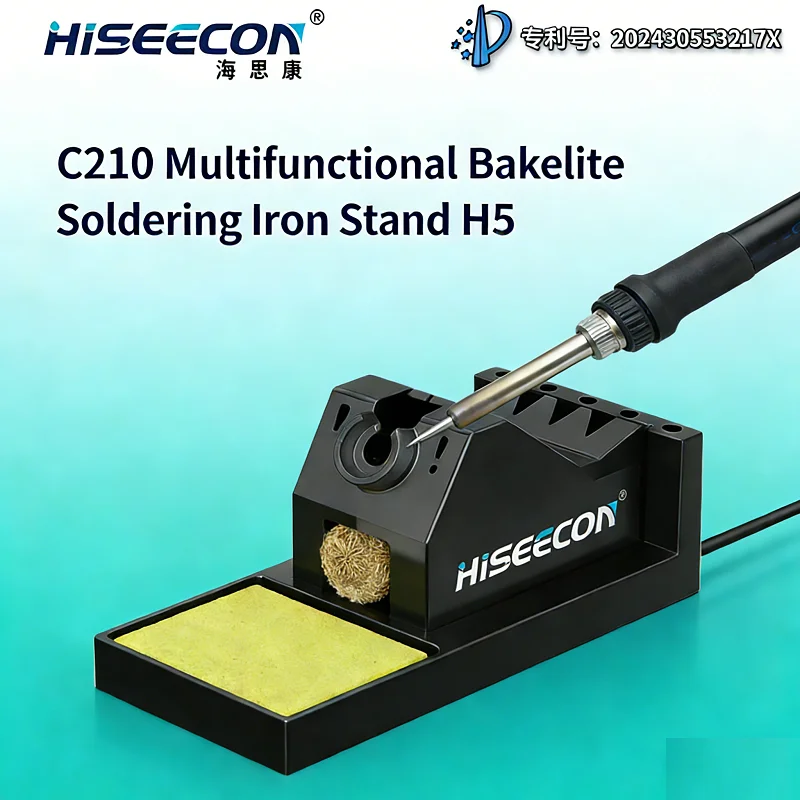 HISEECON Aluminum Alloy Soldering Iron Holder with Sponge Support Station for 936 BGA Soldering Station Rework Tools