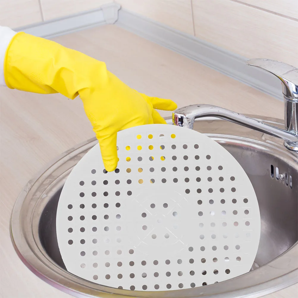 

Rubber Kitchen Sink Protector Pad Round Drying Mat Dishwasher Safe Drain Hole Filter Mat for Fragile Glassware