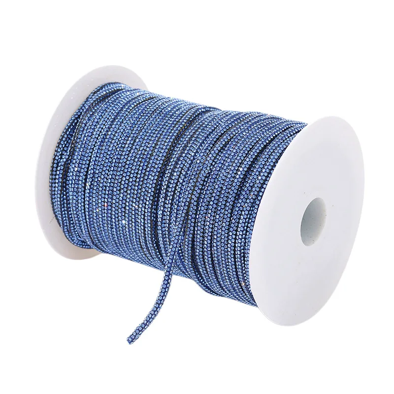 Weißes Kristall-Strassband 4mm Baumwollkern-Seil 10-50 Yards für Nähen Kleidung Taschen Hüte DIY Handwerk