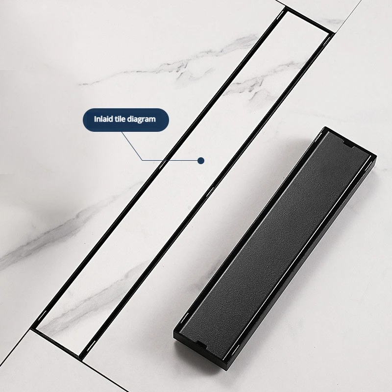 304 stainless steel floor drain, 68mm wide hotel shower room long deodorant floor drain, can be inlaid with tiles