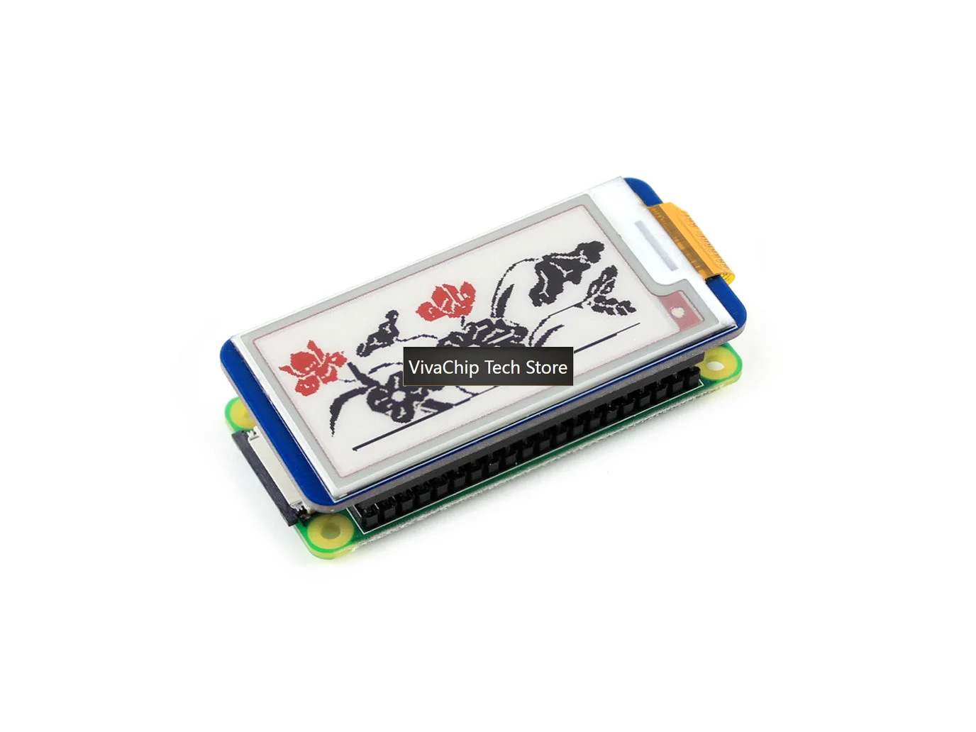 VivaChip TechRaspberry Pi Zero W (Built-In WiFi) Development Kit Type E Micro Card Power Adapter 2.13inch E-Paper HAT