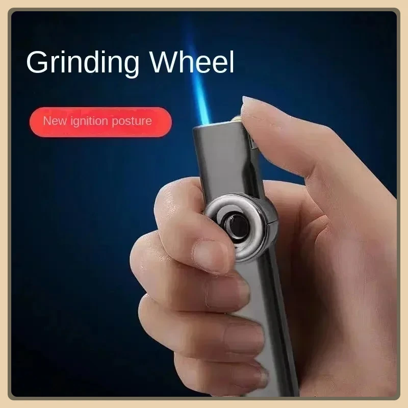 Ветрозащитная зажигалка Aomai, металлическая струйно-синяя пламя, бутановая газовая турбинная зажигалка 1300C, портативная зажигалка для мужчин и женщин, гаджет