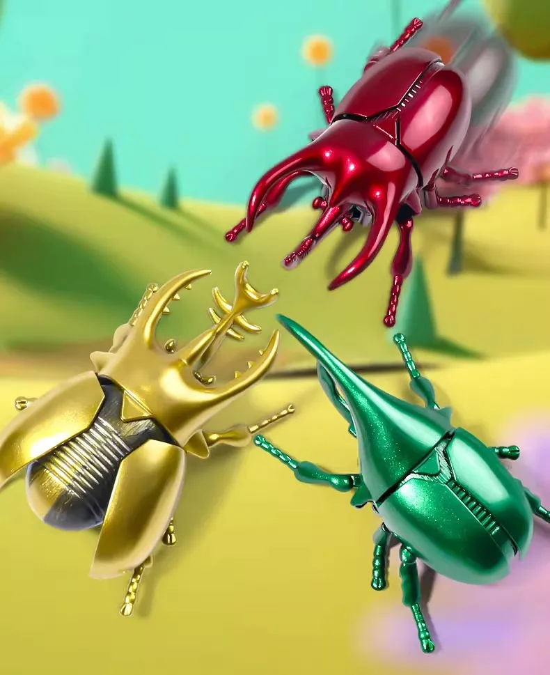 

2 шт. развивающие заводные игрушки-насекомые (единорог, жук) для малышей и мальчиков, имитация ползающих насекомых, развивающие и веселые подарки на день рождения