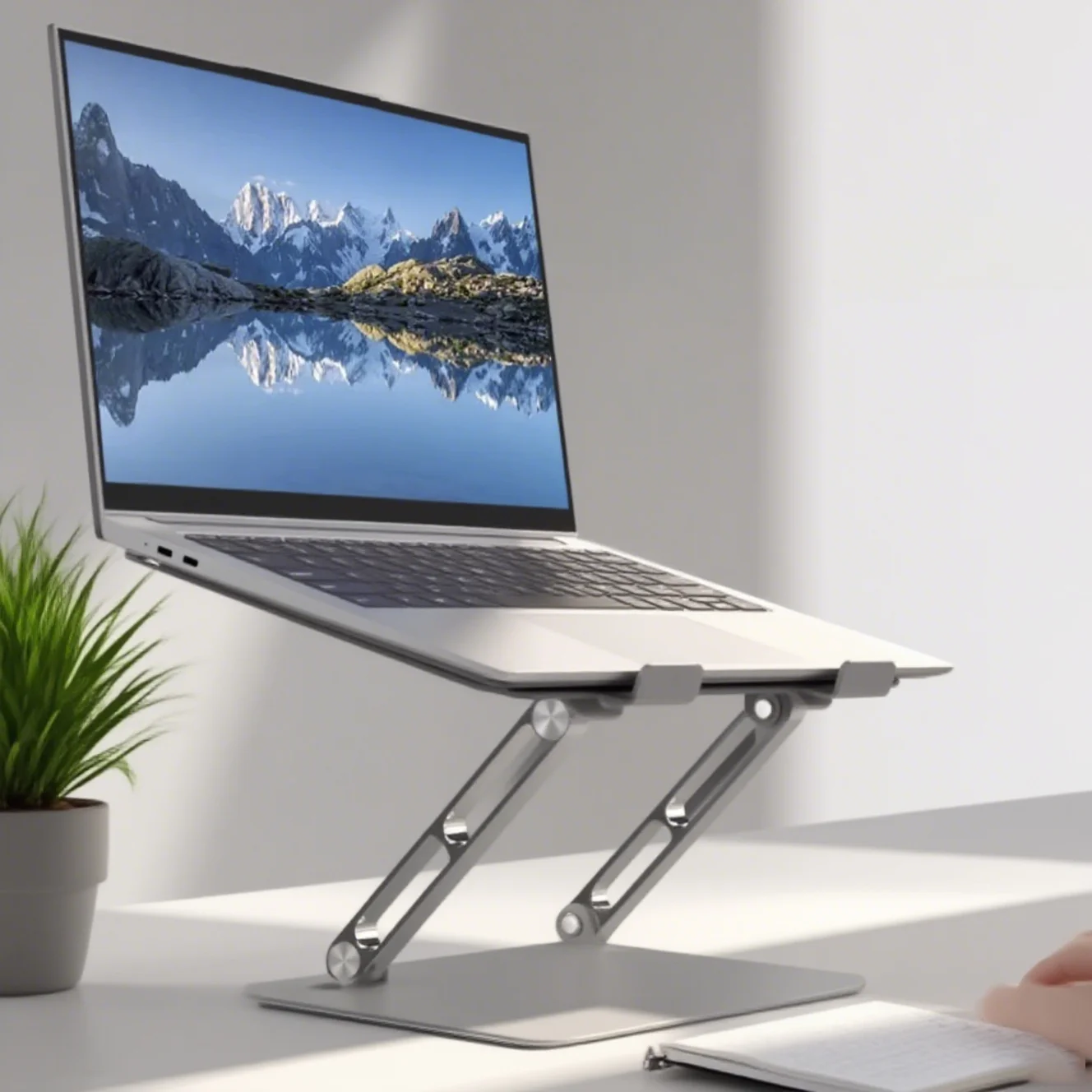 YHC Portable Laptop Tablet Stand Holder Universal Anti Slip Stable Metal Bracket Adjustable Laptop Riser Stand for Macbook