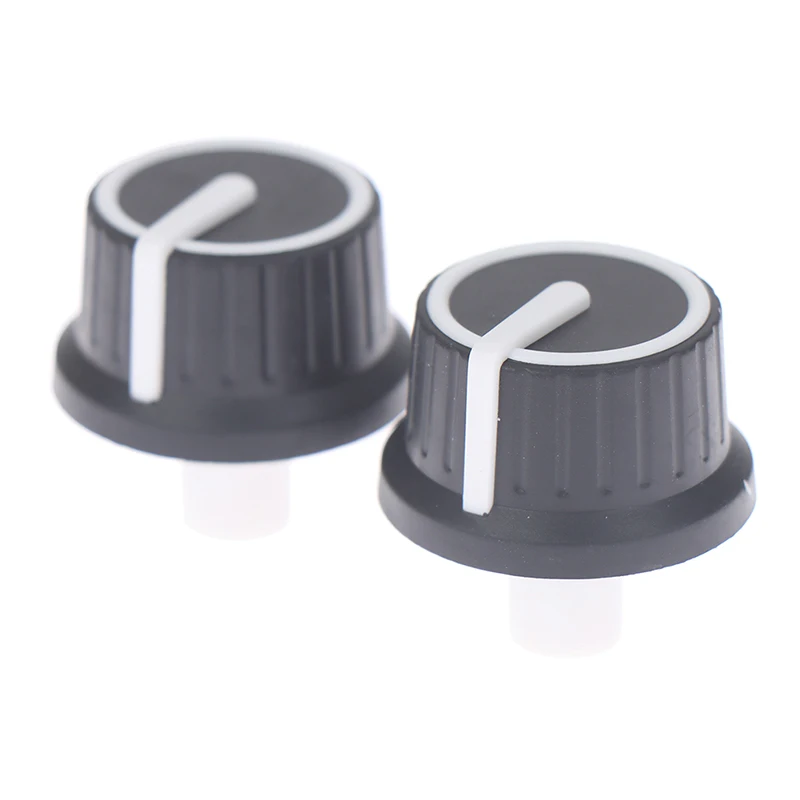 2PCS New Rubber25 * 25.5MM Encoder rotativo in gomma bianca e nera potenziometri con manopola a mezzo albero per manopole con interruttore del Volume