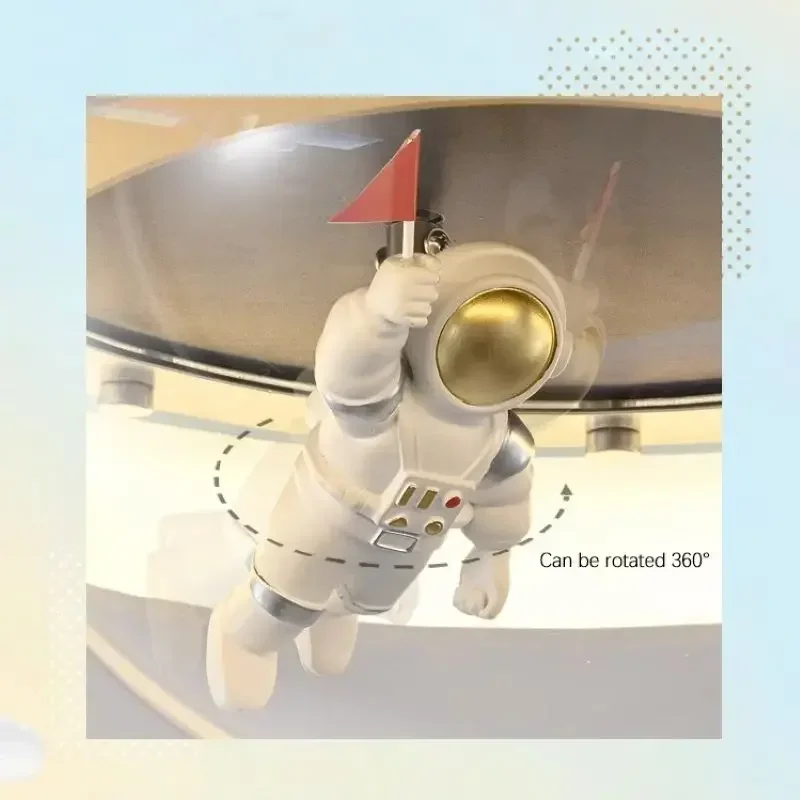 SANDYHA LED كارتون رائد الفضاء ضوء السقف للأطفال حماية العين ديكور غرفة الحضانة الأولاد غرفة نوم دراسة الإضاءة #5