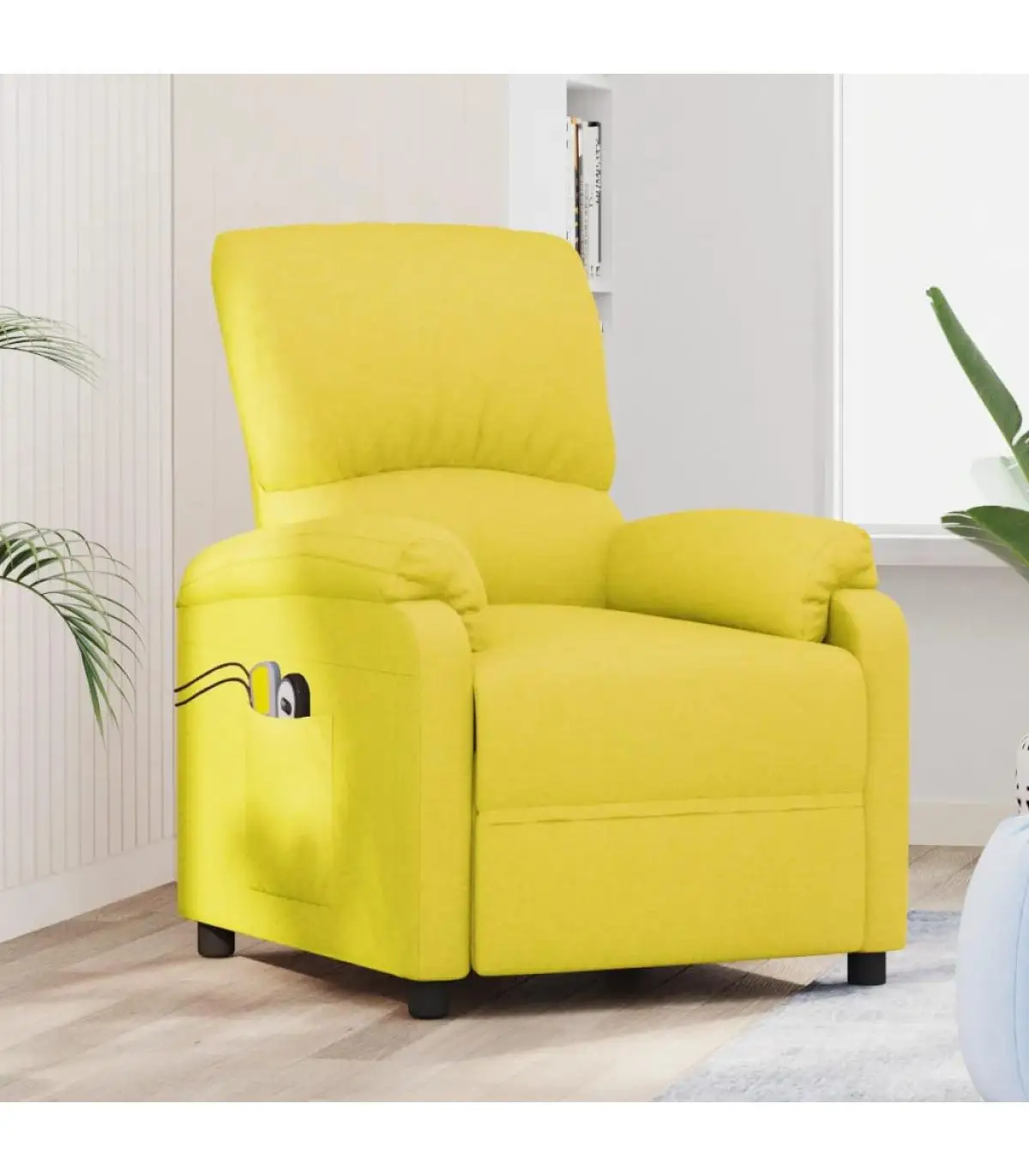 Electric massage chair light yellow fabric