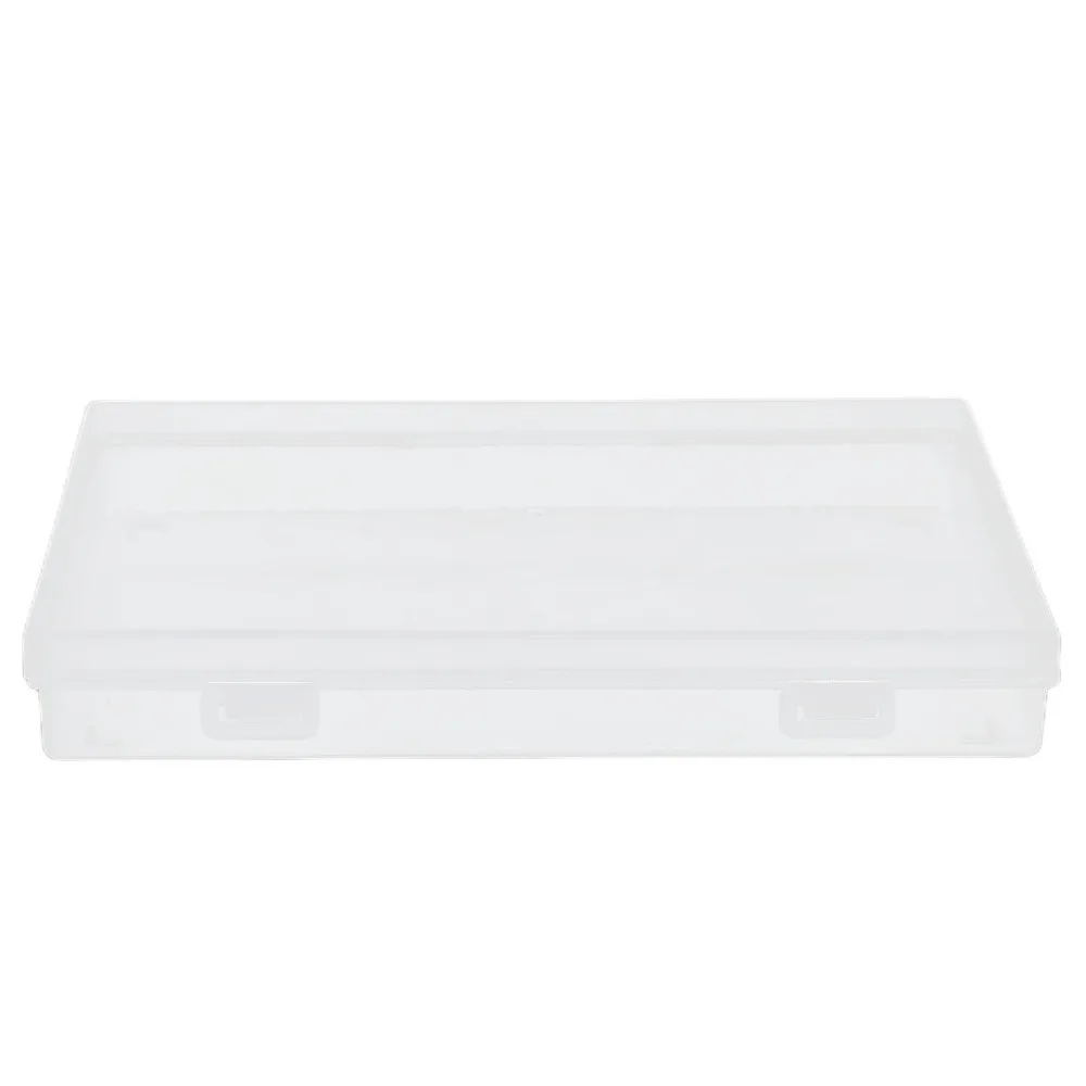 4pcs Transparent Transparent Plastic Box Flap Lid Durable Storage Container Stackable PP Clear Plastic Storage Office Supplies