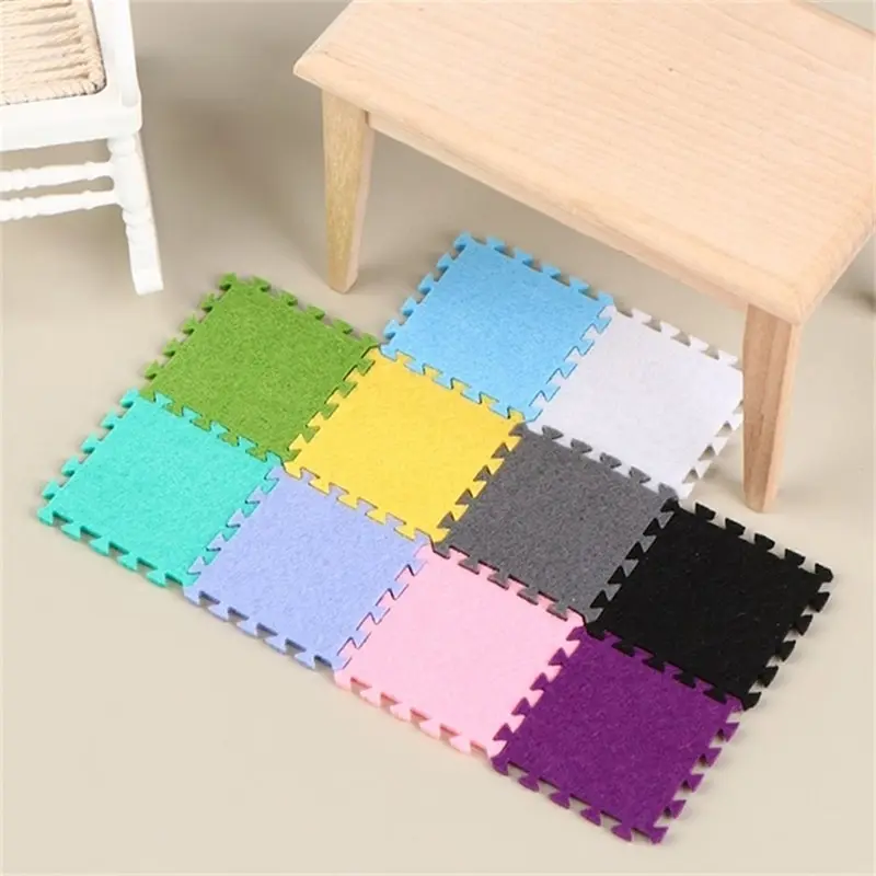 6Pcs 1:12 Dollhouse Miniature Rug Carpet Multicolor Mat Model Furniture DecorToy
