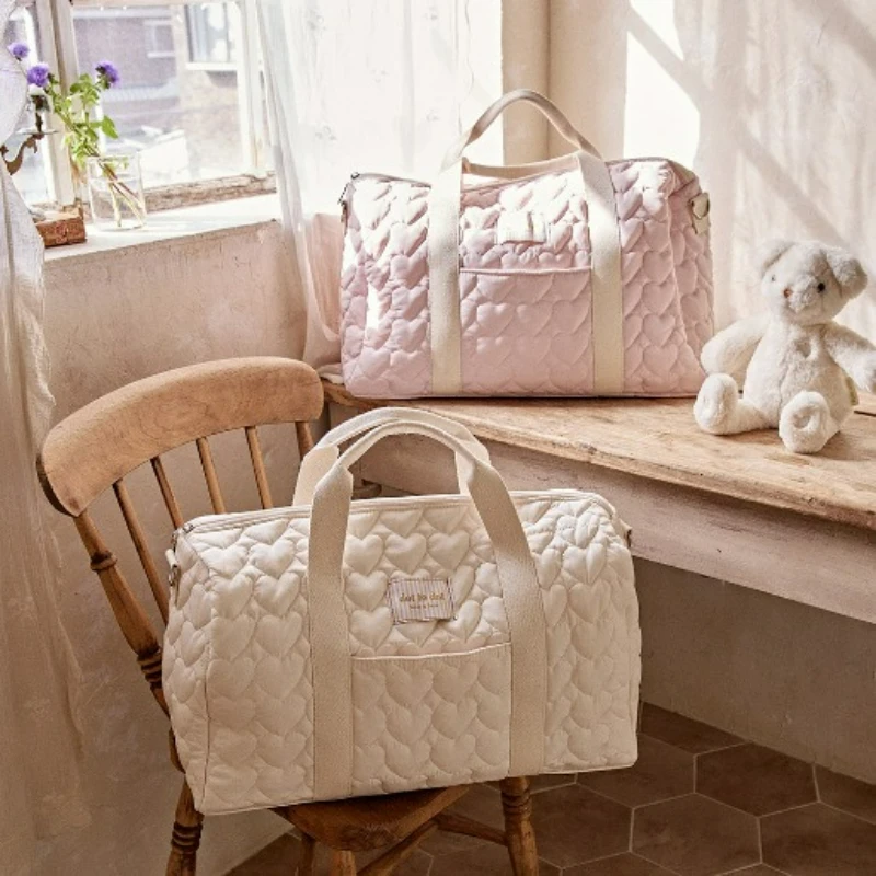 حقيبة الأم ذات سعة كبيرة من النسخة الكورية، حقيبة تخزين محمولة للاستخدام الخارجي، حقيبة سفر للأم والطفل بكتف واحد