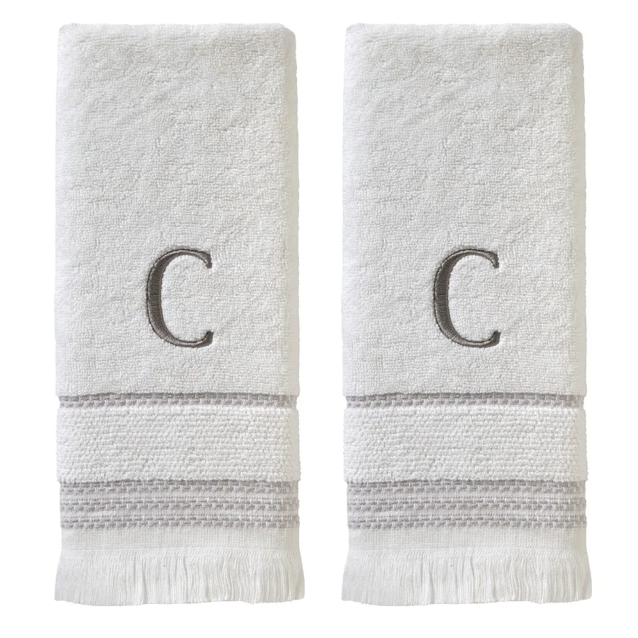 Casual Monogram Hand Towel 2-Pack C White