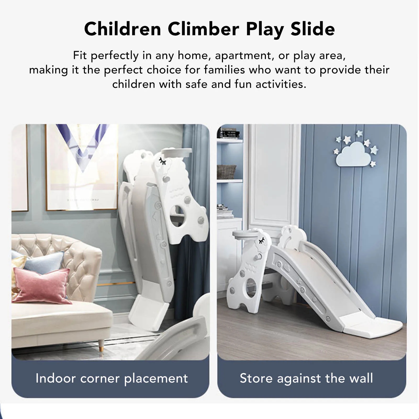 Crianças alpinista jogar slide interior slide forma de ovelha seguro autônomo economia de espaço dobrável para sala de estar para meninos meninas