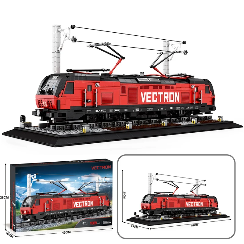 1889PCS Vectron Passenger Train Building Blocks City Transport Train Desktop Decoration Ornaments Kids DIY Toys Birthday Gifts