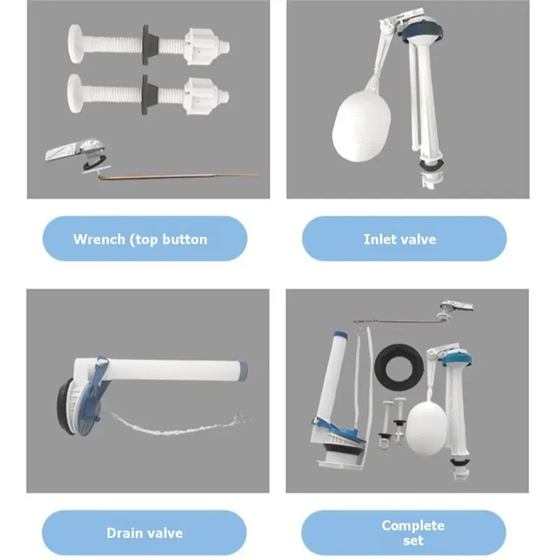 A25I-Push-Button Toilet Tank Inlet Valve And Flush Rod Kit