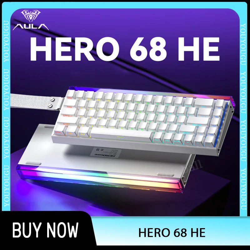 AULA HERO 68 HE Magenetic Switch Mechanische Tastatur 8000 Hz 0,01 RT Kabelgebundene Gaming-Tastatur