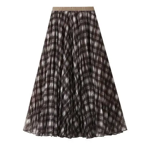 

Woman Vintage Autumn Winter Irregular Korean Fashion Jupe Femme Elegant High Waist A Line Sweet Long Skirt 2025 Autumn New