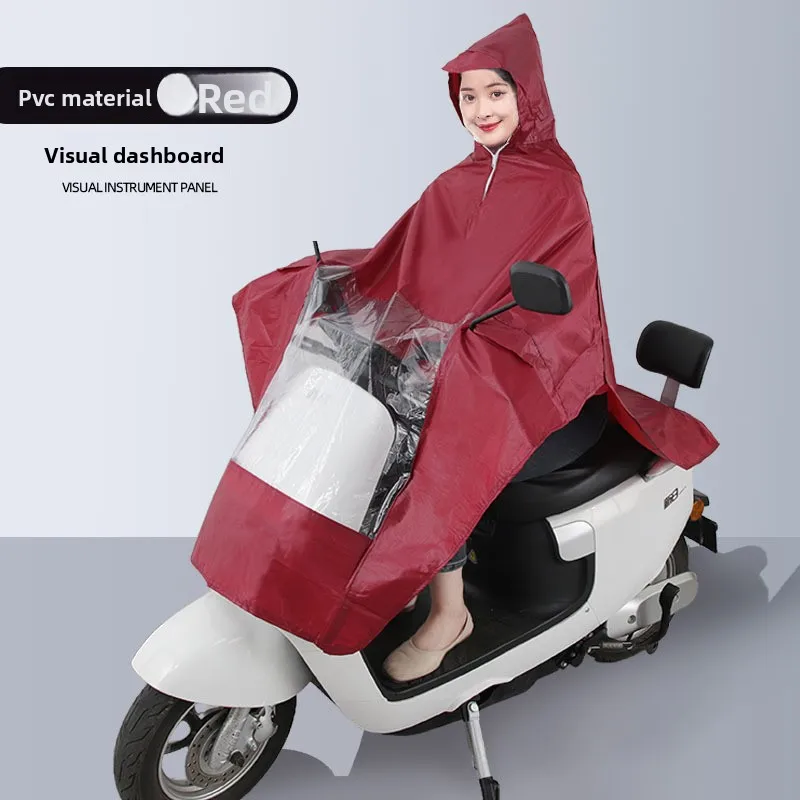 Thickened and Extended Raincoat for Adult Single Rider – Suitable for Electric Bicycles, Electric Motorcycles and Motorcycles