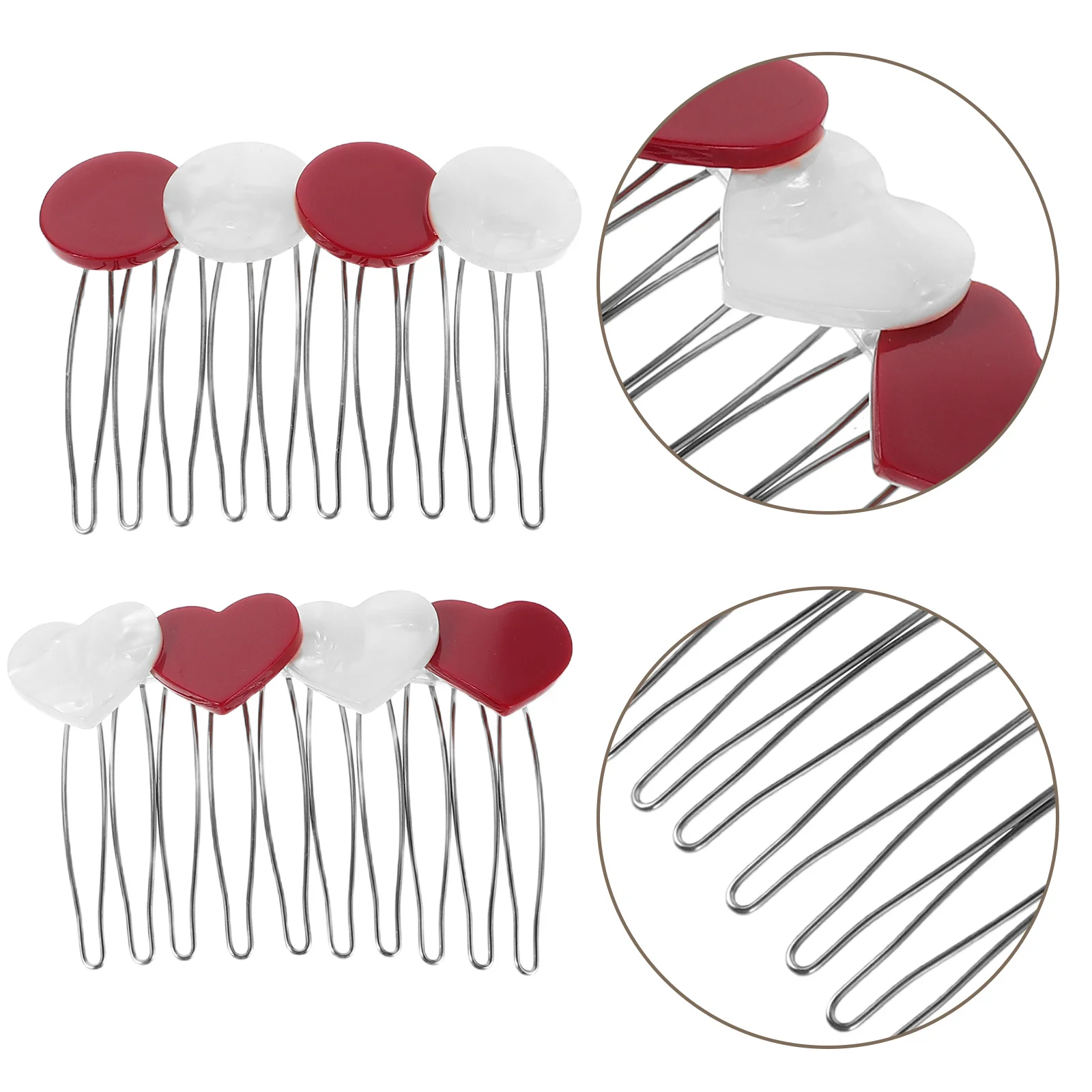 

4Pcs Heart Hair Clips Lightweight Acetate Claw Clips Secure Hold Valentines Hair Clip for Women Teens Mini Heart Claw Clip