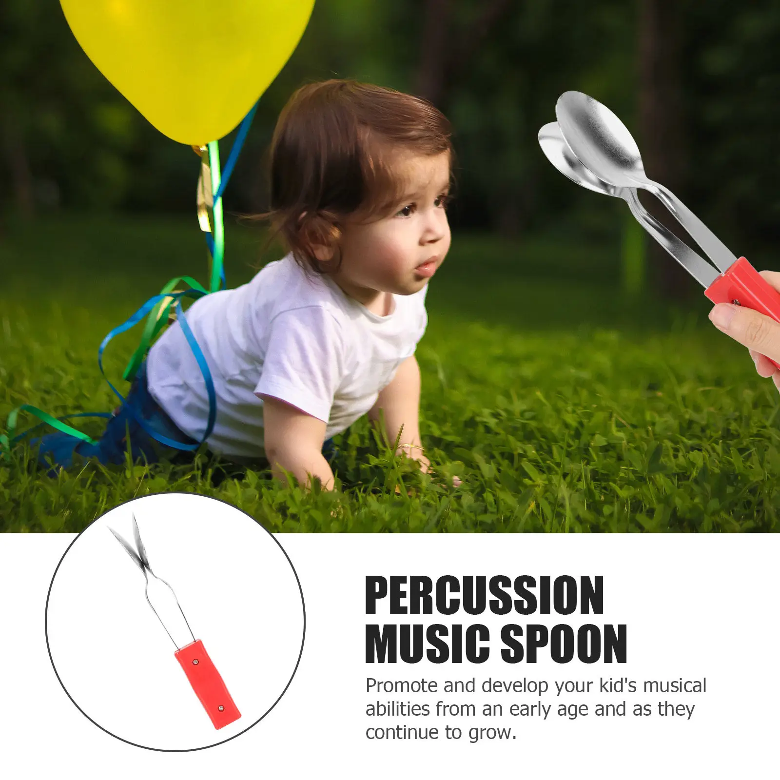 Creative Percussion Musical Spoon Kids Easy Play Educational Music Plaything Train Hearing Rhythm Brain Coordination Children's view 2
