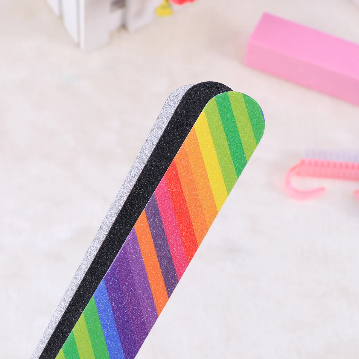 

6pcs Nail Files Kit Durable Tools for Fingernails Toenails Acrylic False Nails Polishing Trimming Accessories Salon Home Use