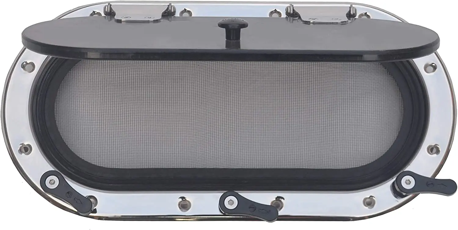 Boat Porthole/Portlight Hatch/Window- Stainless Steel Oval Opening for Boat/Yacht/Nautical/RV