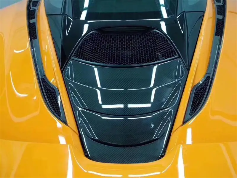 لـ McLaren 720s الأمتعة الخلفية القابلة للتحويل لوحة غطاء المحرك الجديدة من ألياف الكربون الجافة #5
