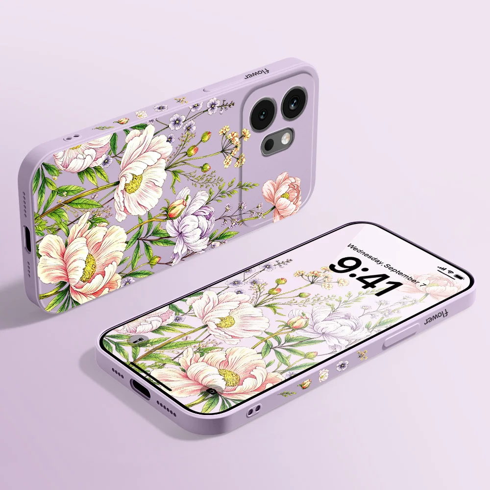 Funda de silicona suave con diseño de peonía para Huawei Honor 600 400 300 200 100 90 Pro Lite Smart Magic 8 7 4