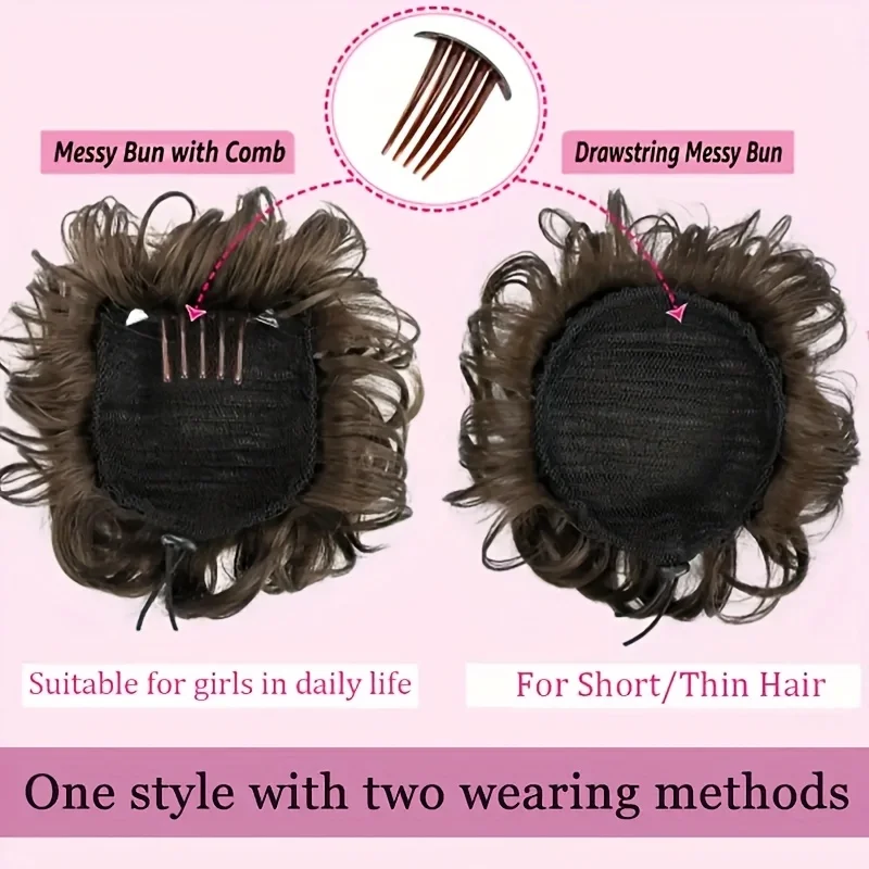 Messy Bun Hair Piece Comb Hair Bun Hair Piece for Women Drawstring Hair Bun Hair Pieces Large Messy Bun Hair pieces Synthetic Ha