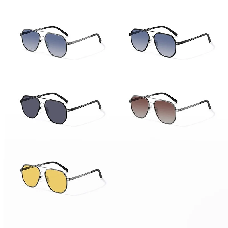 نظارات شمسية بيضاوية بتصميم العلامة التجارية للرجال والنساء، نظارات شمسية كلاسيكية كلاسيكية معدنية