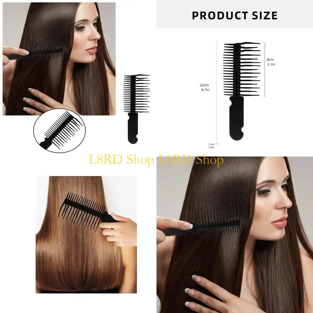 L8RD Detangler Comb Anti Knotting Wet Hair Brush Hairstylist Tool Double Sided Wide Tooth Comb Hair Styling Comb Women Men