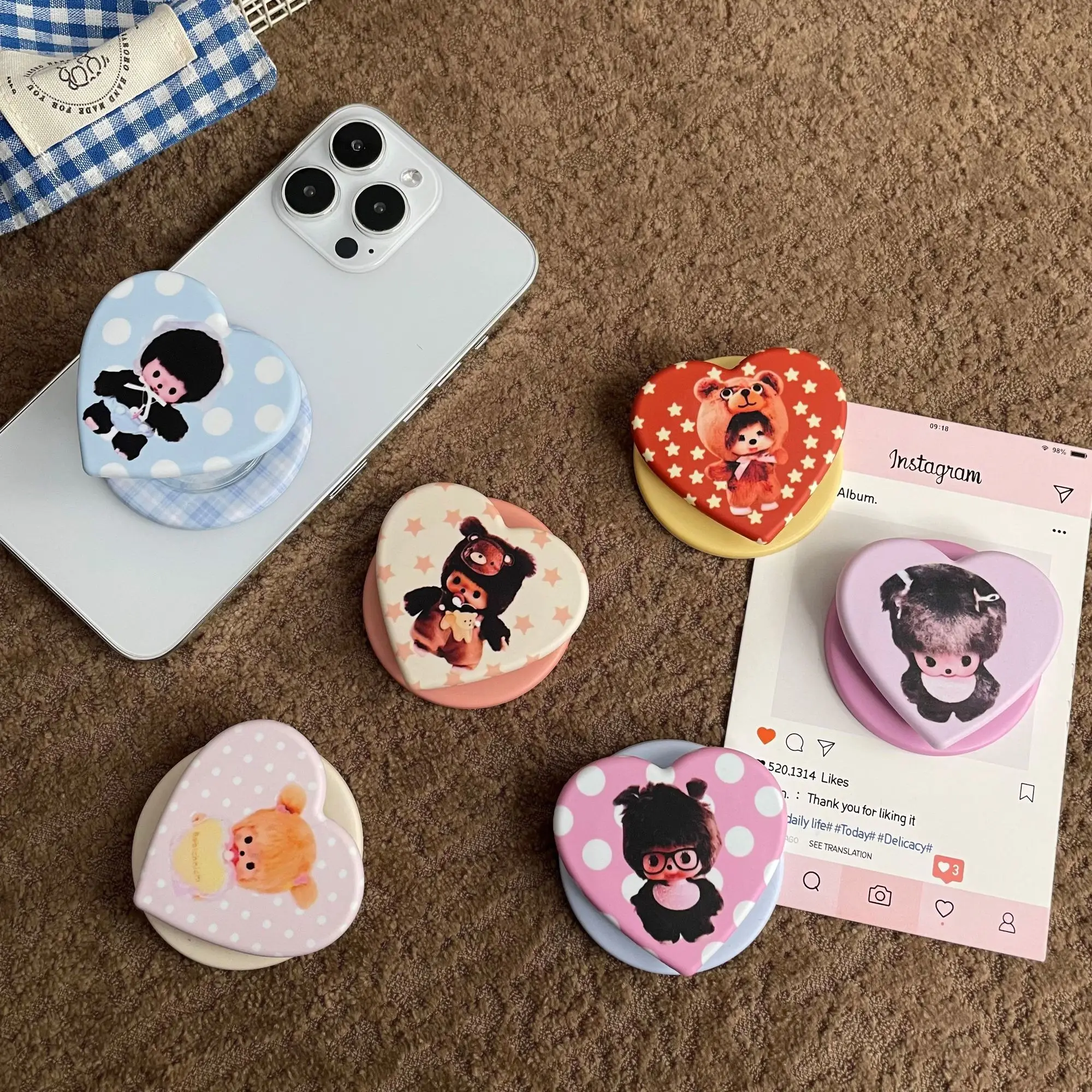 

New Monqijqij Phone Stand Compatible with MagSafe Strong Magnetic Hold Retractable Desktop Air-Cushion Design Gift for Couples