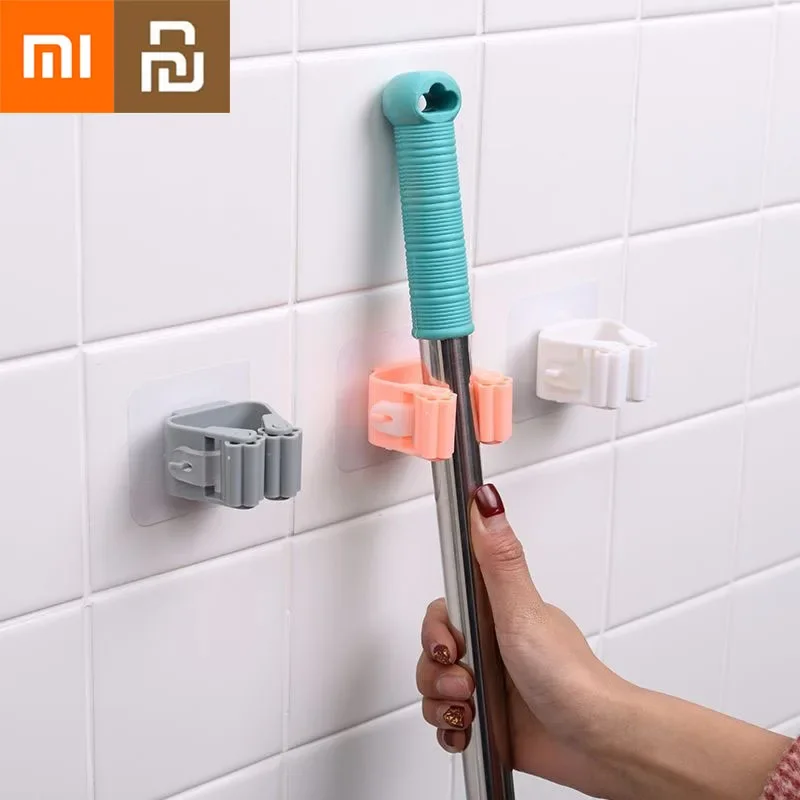Xiaomi Mop Clip Broom Hanger Bathroom Free Punching Super Strong Load Bearing Deck Wall Hanging Hook Household Convient Tools Mi