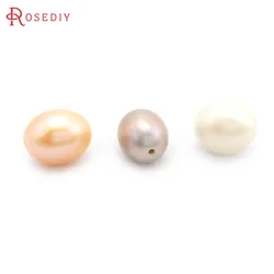 Natural Pearl Color Natural Freshwater Pearl Oval Shape with Half Hole Beads Jewelry Making Supplies Diy Findings Accessories