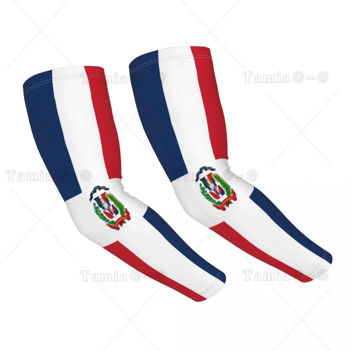 

Arm Sleeves Sports Sun UV Protection Dominican Republic Flag Hand Cover Cooling Running Fishing Cycling Sleeves