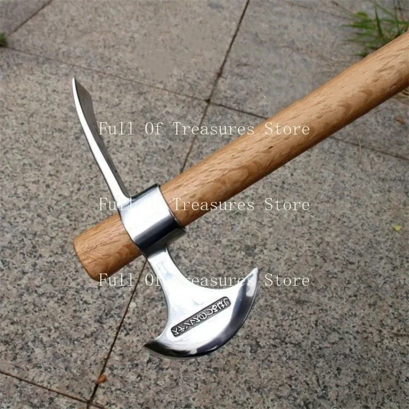 Stainless Steel Pickaxe Outdoor Pickaxe Pure Steel High Hardness Tree Root Digging Lamb Pickaxe Portable Ice Pickaxe Pickaxe