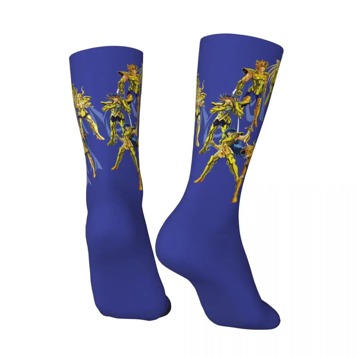 Hip Hop Retro Gold Saints And Athena Crazy Men's compression Socks Unisex Saint Seiya Printed Funny Novelty Happy Crew Sock