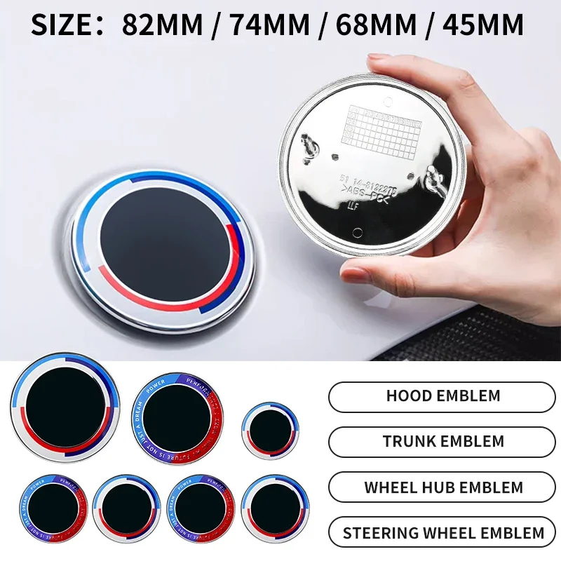 

7pcs 82mm 74mm 45mm Car Front Bonnet Hood Rear Tail Trunk Emblem Badge Logo For Bmw E46 E39 E38 E90 E60 Z3 Z4 X3 X5 X6 F10 E93